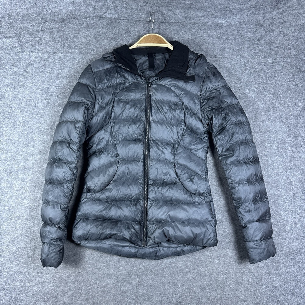 Lululemon Puffer Jacket Womes 4 Gray Camo Pack It Down
